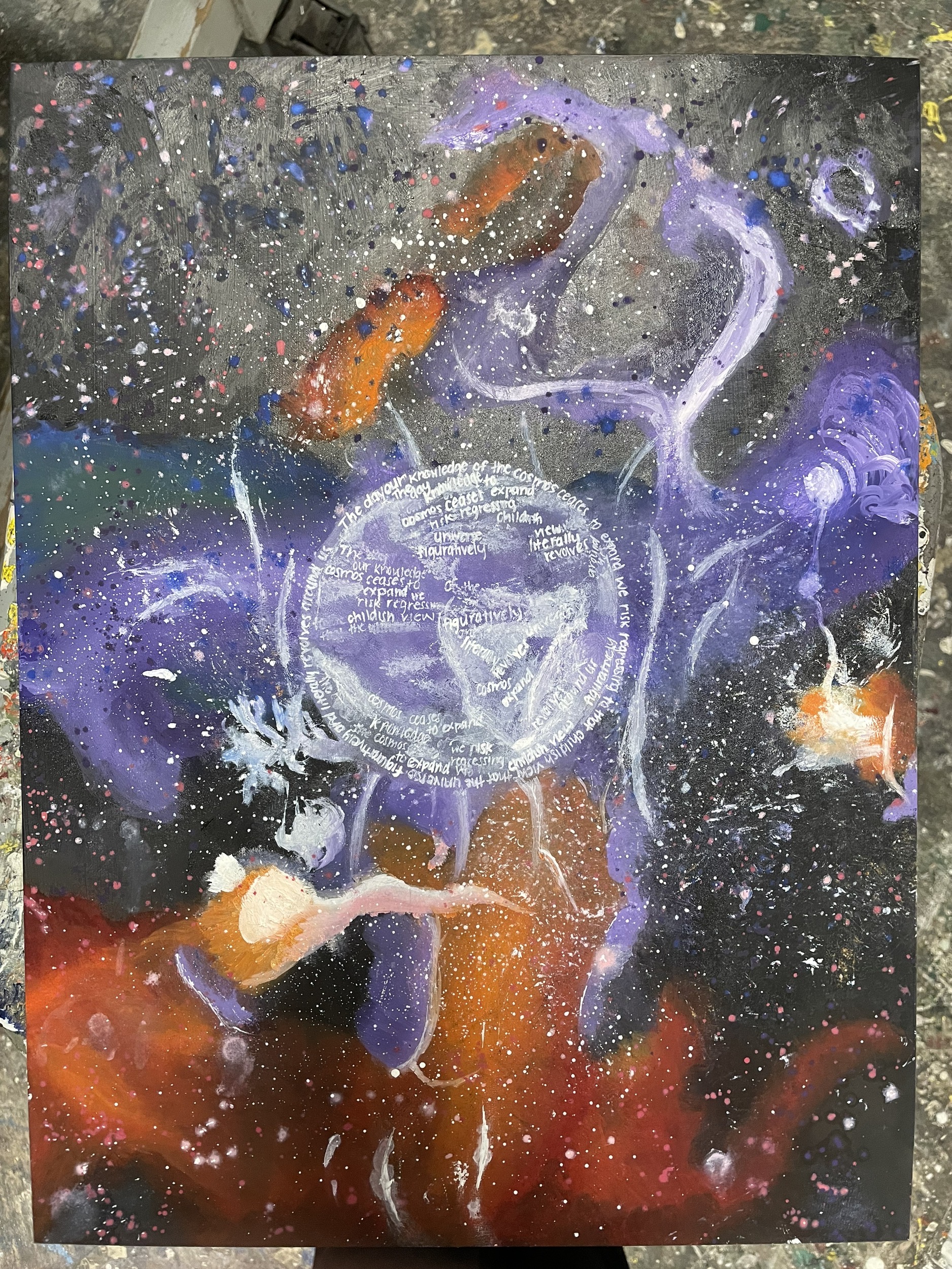 An abstract painting of space